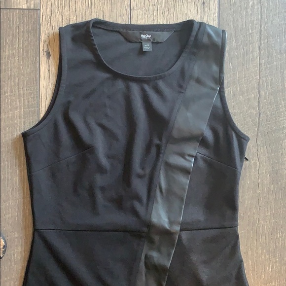 Black dress with faux leather trim - Picture 4 of 12